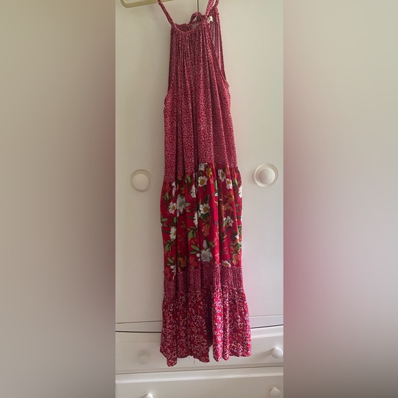easel Dresses & Skirts - Easel Floral Red Maxi Dress BOHO FLOWY COMFY